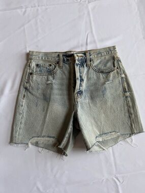 pistola Light Blue Distressed Denim Shorts